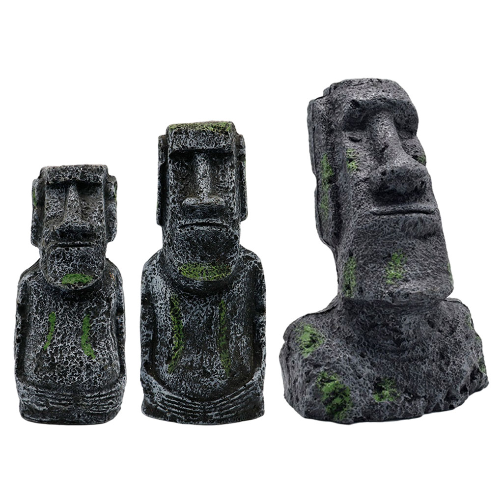 Aquarium Moai Statues Easter I - Aquaponics Fish Tank ulasan dan harga