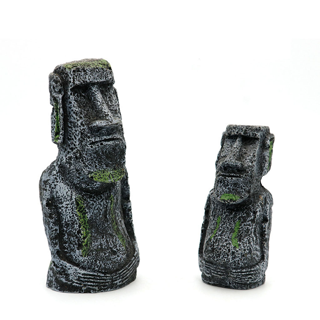 Aquarium Moai Statues Easter I - Aquaponics Fish Tank ulasan dan harga