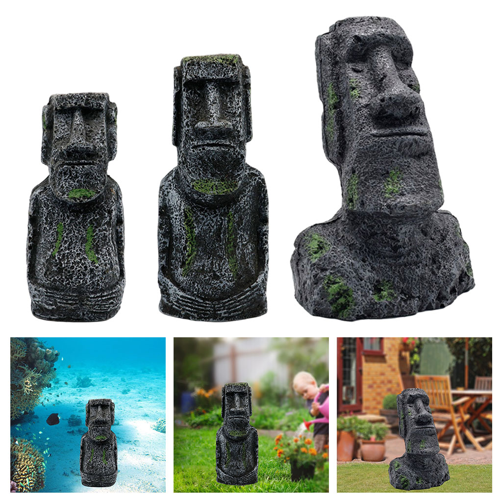 Aquarium Moai Statues Easter I - Aquaponics Fish Tank ulasan dan harga