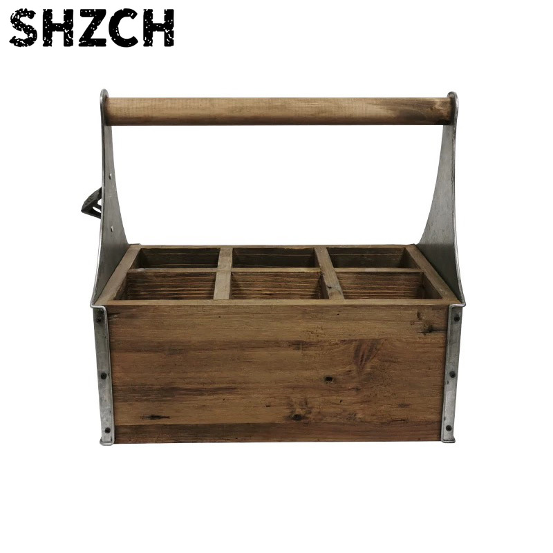 Rustic Wood & Metal Storage Ca - Gardening Tools Vintage ulasan dan harga