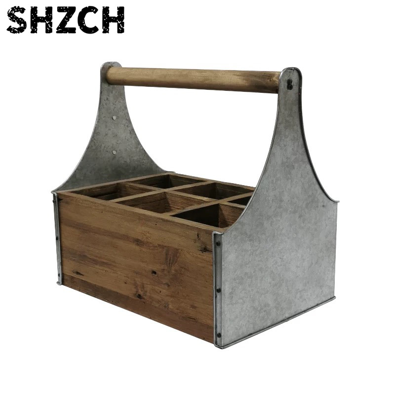 Rustic Wood & Metal Storage Ca - Gardening Tools Vintage ulasan dan harga
