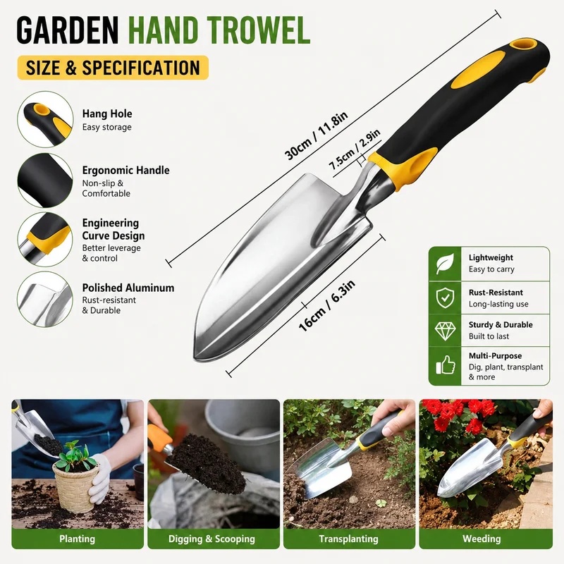 Stainless Steel Garden Trowel  - Gardening Tools Trowel ulasan dan harga