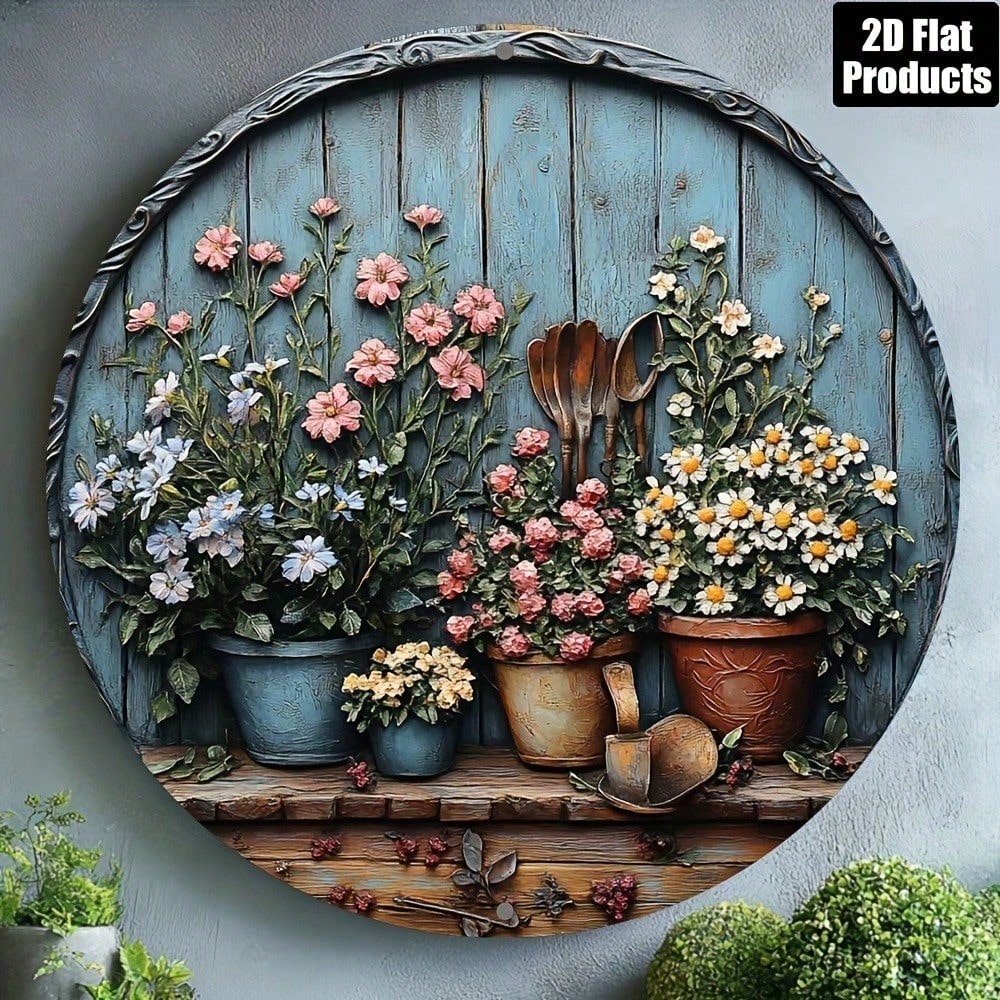 Vintage Round Aluminum Wall Ar - Gardening Tools Vintage ulasan dan harga