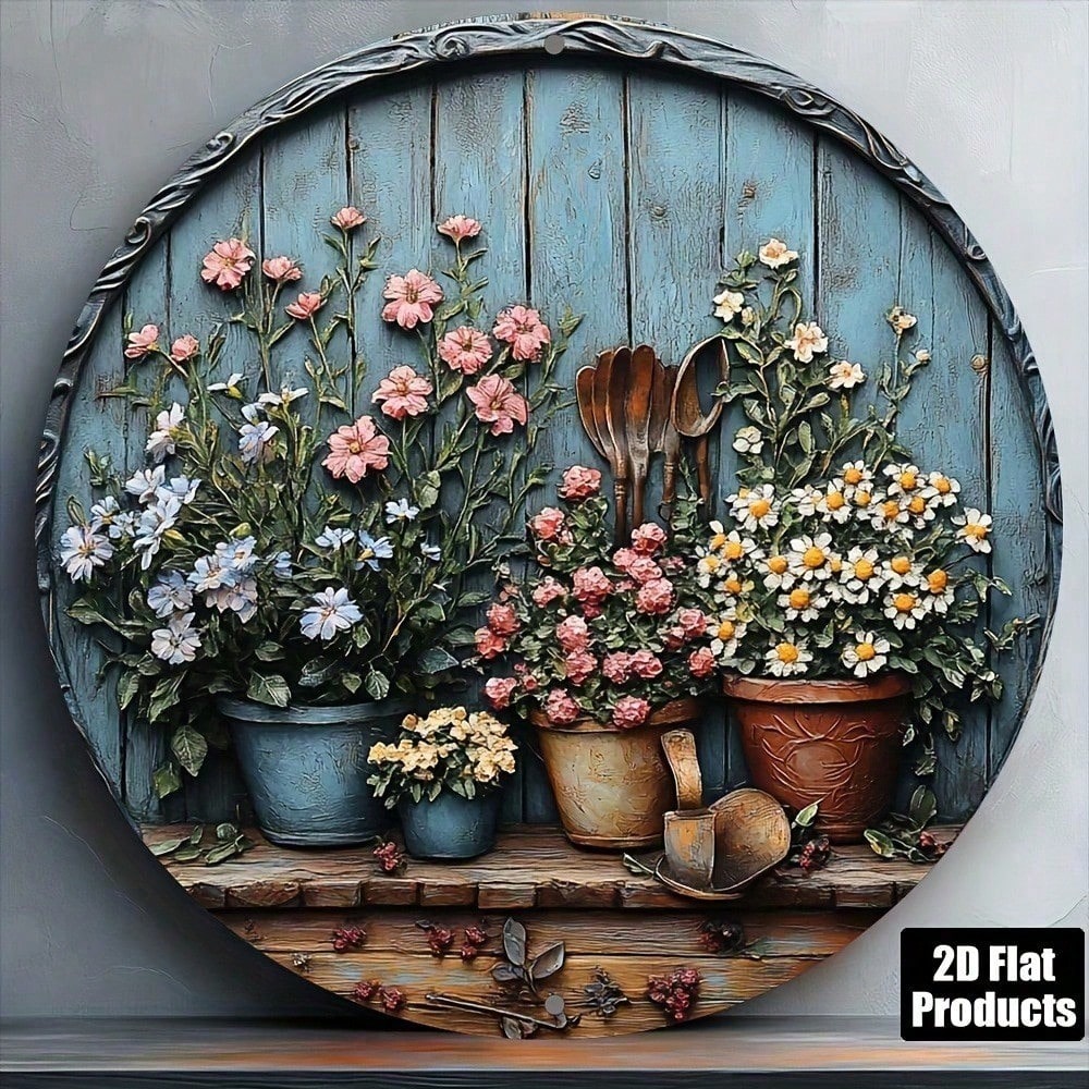 Vintage Round Aluminum Wall Ar - Gardening Tools Vintage ulasan dan harga