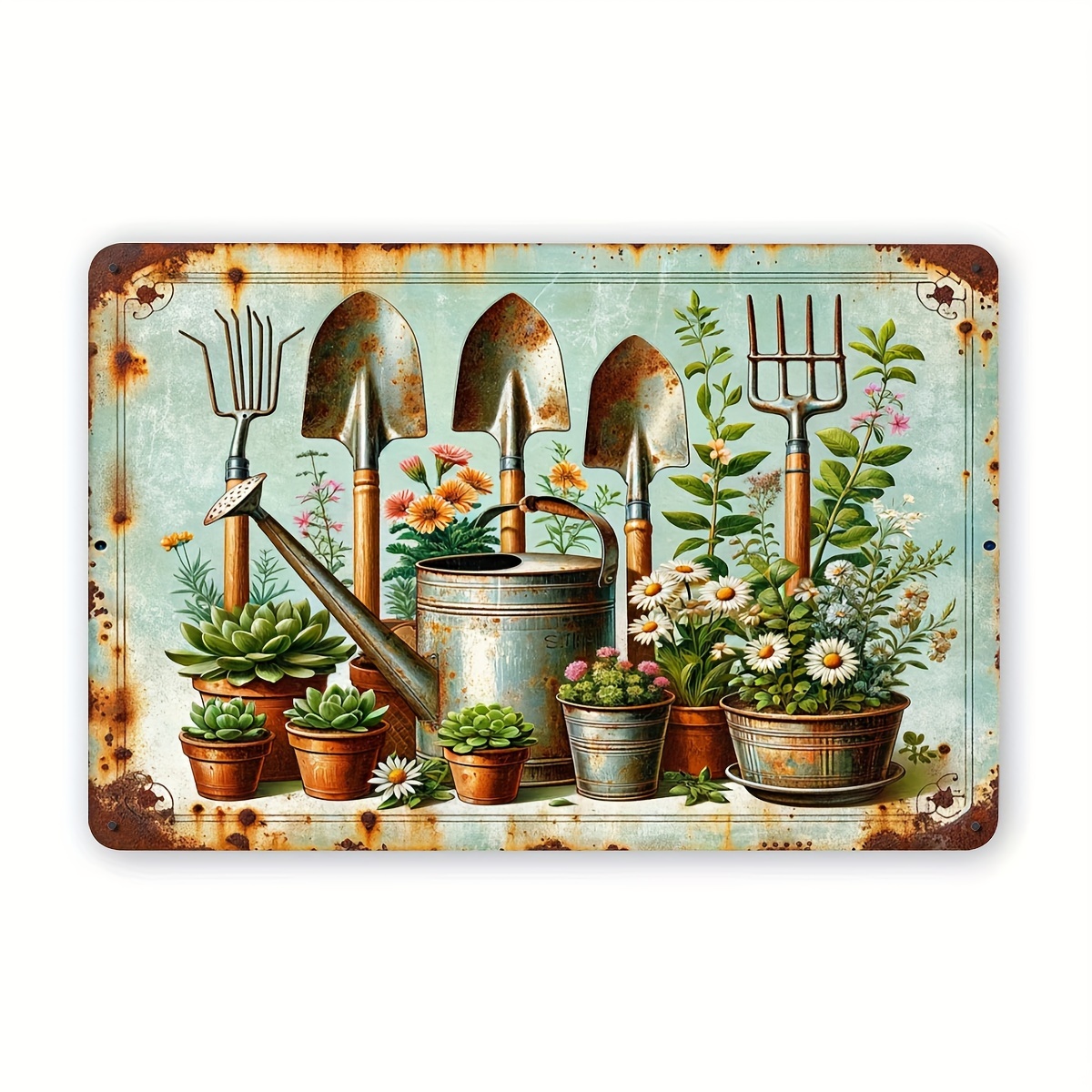 2D Printed Aluminum Sign - Vin - Gardening Tools Vintage ulasan dan harga