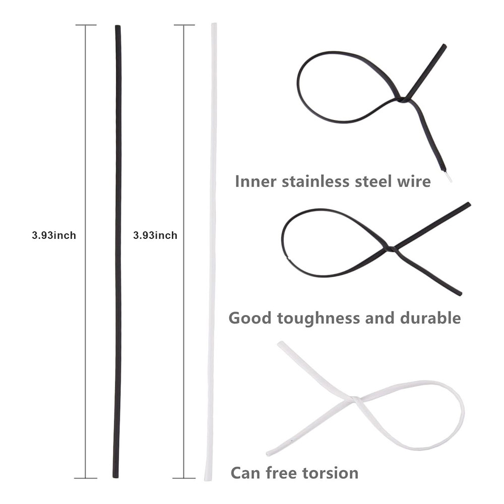 100Pcs Black White Gardening C - Garden Wire Twist Tie ulasan dan harga