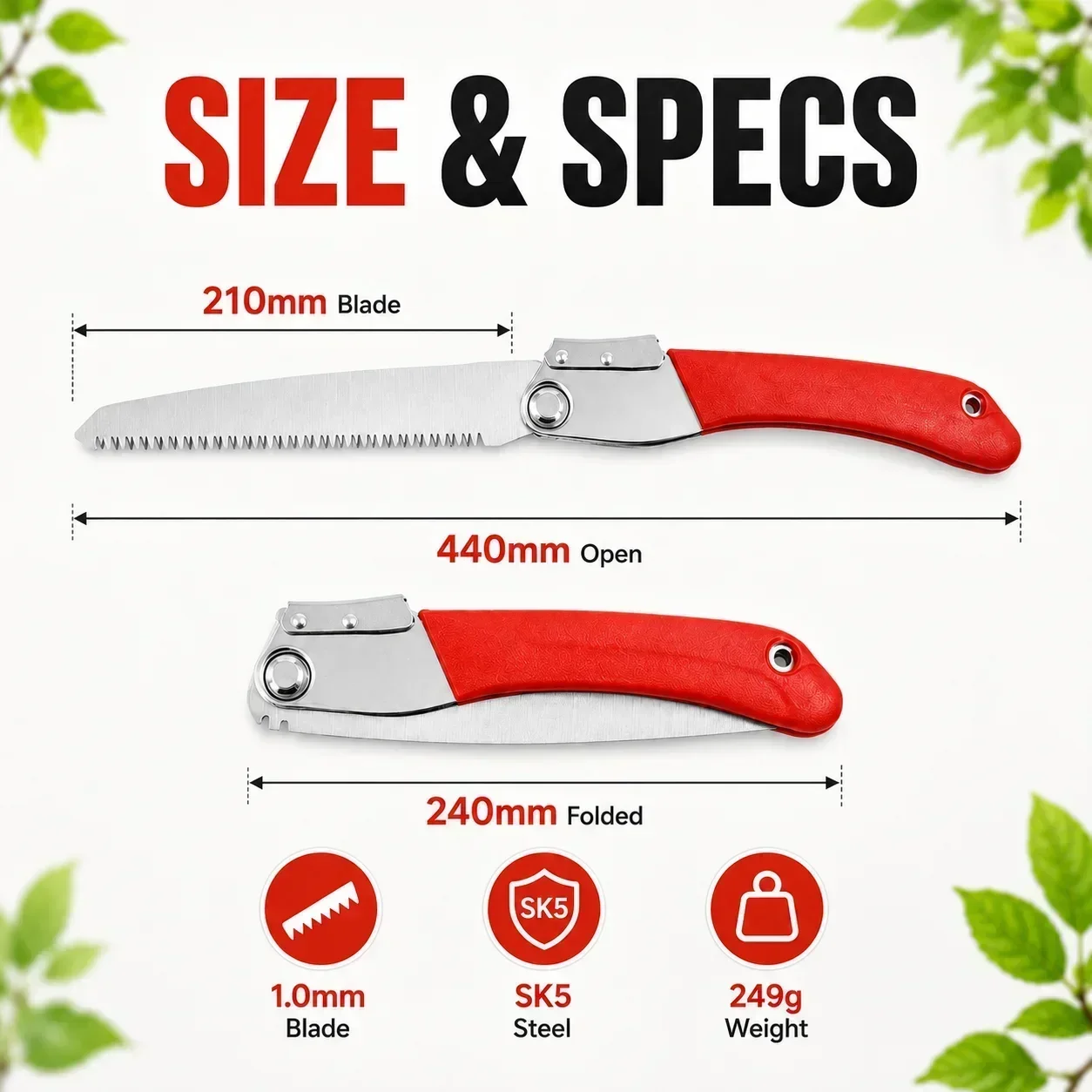 Folding Pruning Saw 210mm SK5  - Gardening Tools To Cut Branches ulasan dan harga